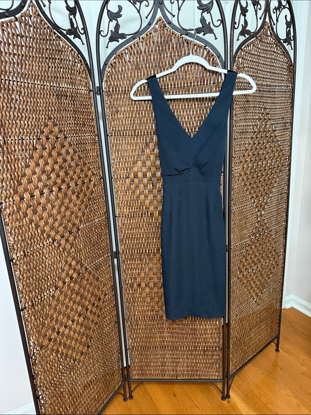 Zara V-Neck Navy Sheath Dress